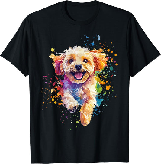 Cavapoo Lover Colorful Splash Art Cavapoo T-shirt