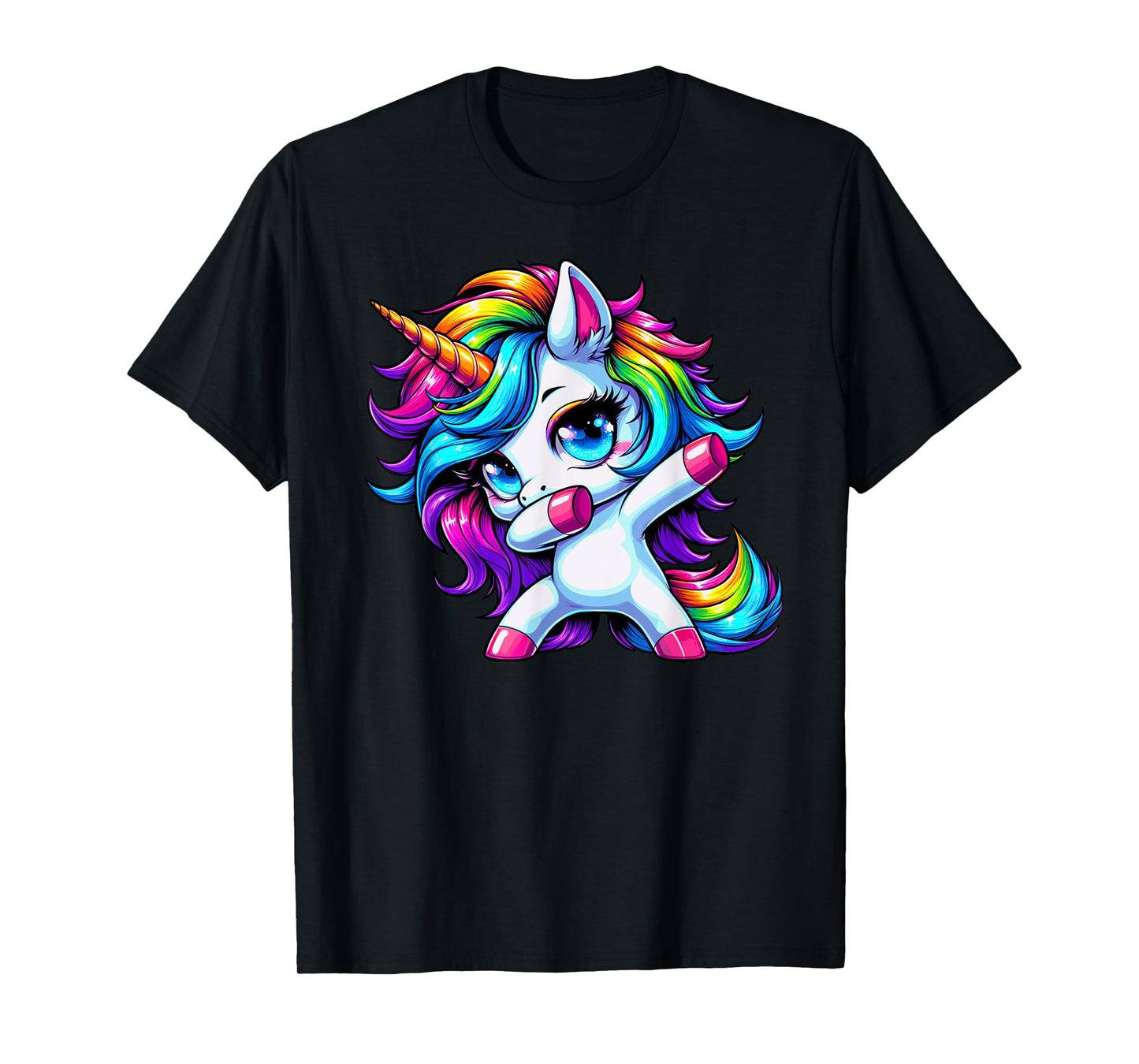 Dabbing Unicorn Girls Kids Women Rainbow Cute Unicorn Dab T-Shirt