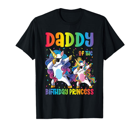 Daddy of the Birthday Girl Dabbing Princess Unicorn Dad T-Shirt