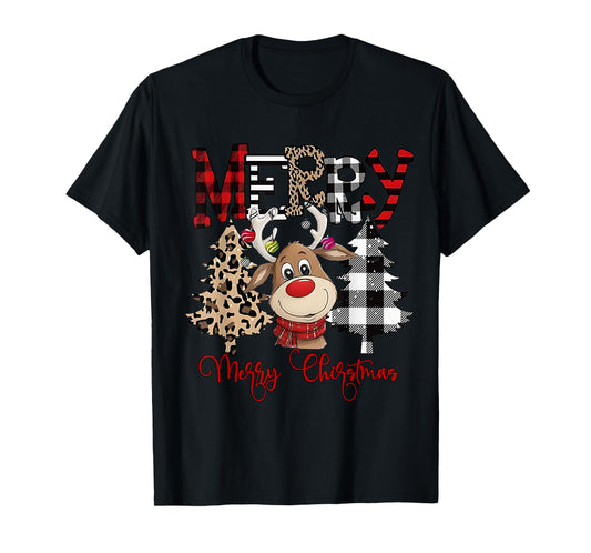 Funny Christmas t-shirt Cartoon Cute Reindeer t-shirt T-Shirt