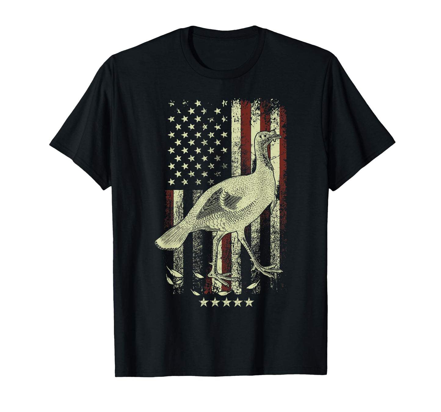 USA American Flag Hunters - Hunting Wild Turkey Bird Women Men T-Shirt