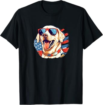 Yellow Lab 4th of July Design: Patriotic Pup Labrador Pride T-Shirt