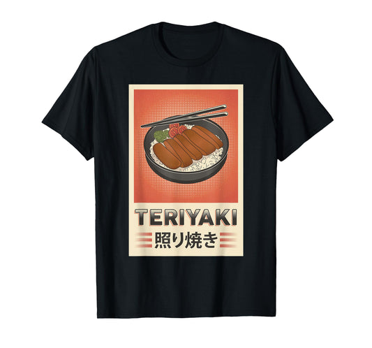Retro Teriyaki Chicken Rice Japan Japanese Food T-Shirt