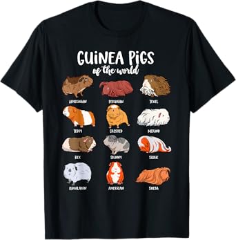 Cartoon guinea pigs - Types of Guinea pigs T-Shirt