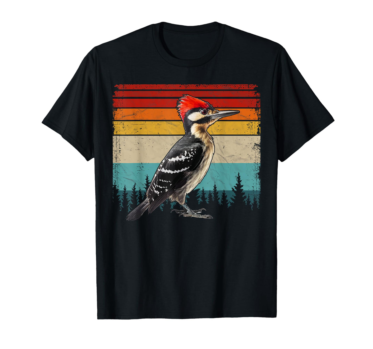Vintage Distressed Retro Style Cool Woodpecker Bird T-Shirt