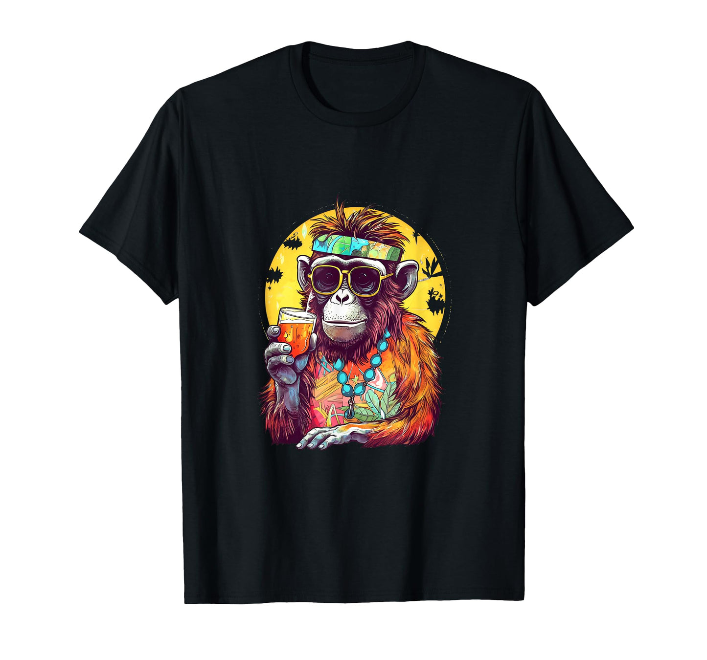 Monkey Drinking Beer Funny Beer Drinker Drunk Gorilla Ape T-Shirt