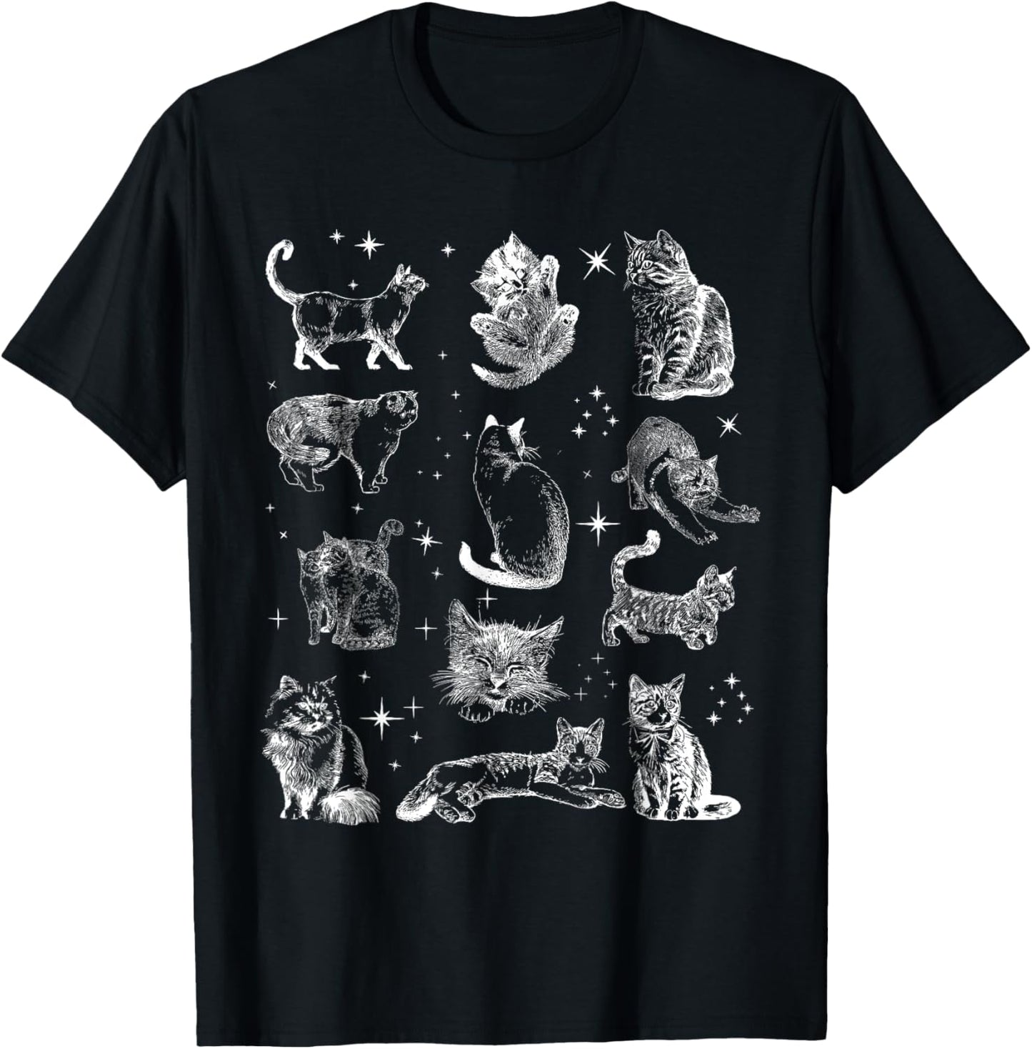 Vintage 90s Tattoo Cat Retro Kitten Nature Cat Lover Cat Mom T-Shirt