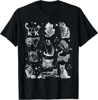 Vintage 90s Tattoo Cat Retro Kitten Nature Cat Lover Cat Mom T-Shirt