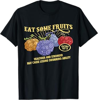 Paper Head Unisex-Child Fruits T-Shirt, Black, Small, Short Sleeve