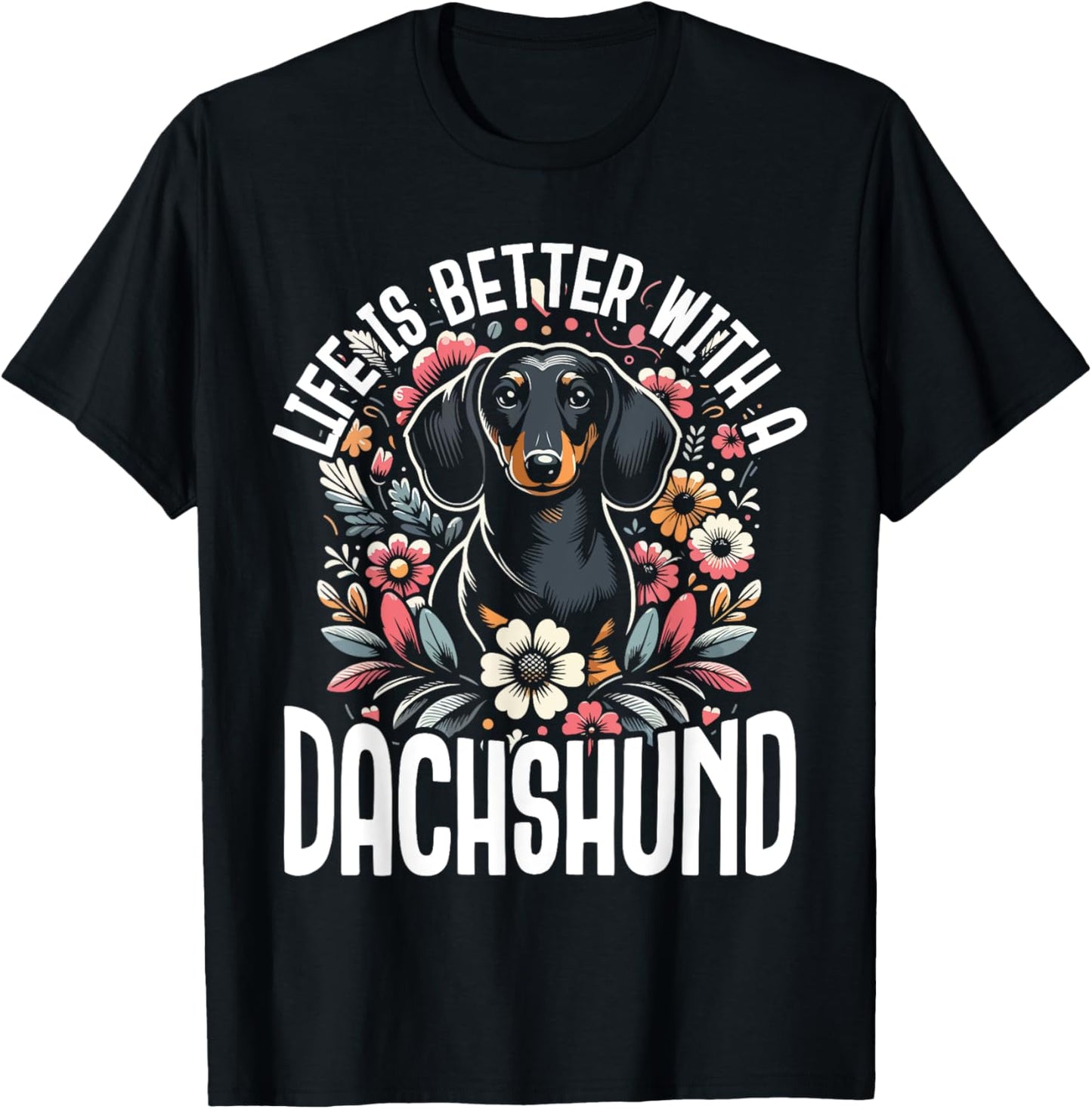 Dachshund Adorable Wiener Dog Sausage Paw Print Men Women T-Shirt