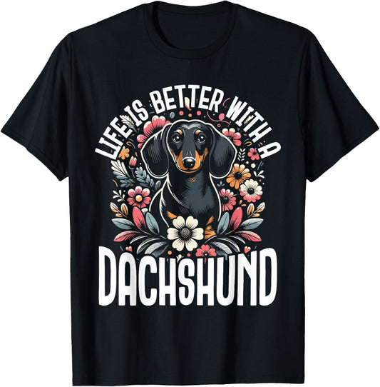 Dachshund Adorable Wiener Dog Sausage Paw Print Men Women T-Shirt