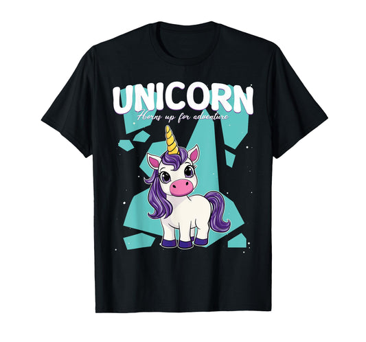 Unicorn Horns Up For Adventure Unicorn T-Shirt