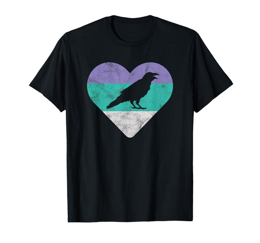 Raven Retro Bird Gift For Women or Girls T-Shirt