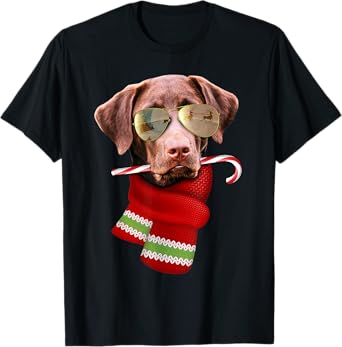 Chocolate Labrador Christmas Gift for Dog Lovers Sunglasses Men Women Kids T-Shirt