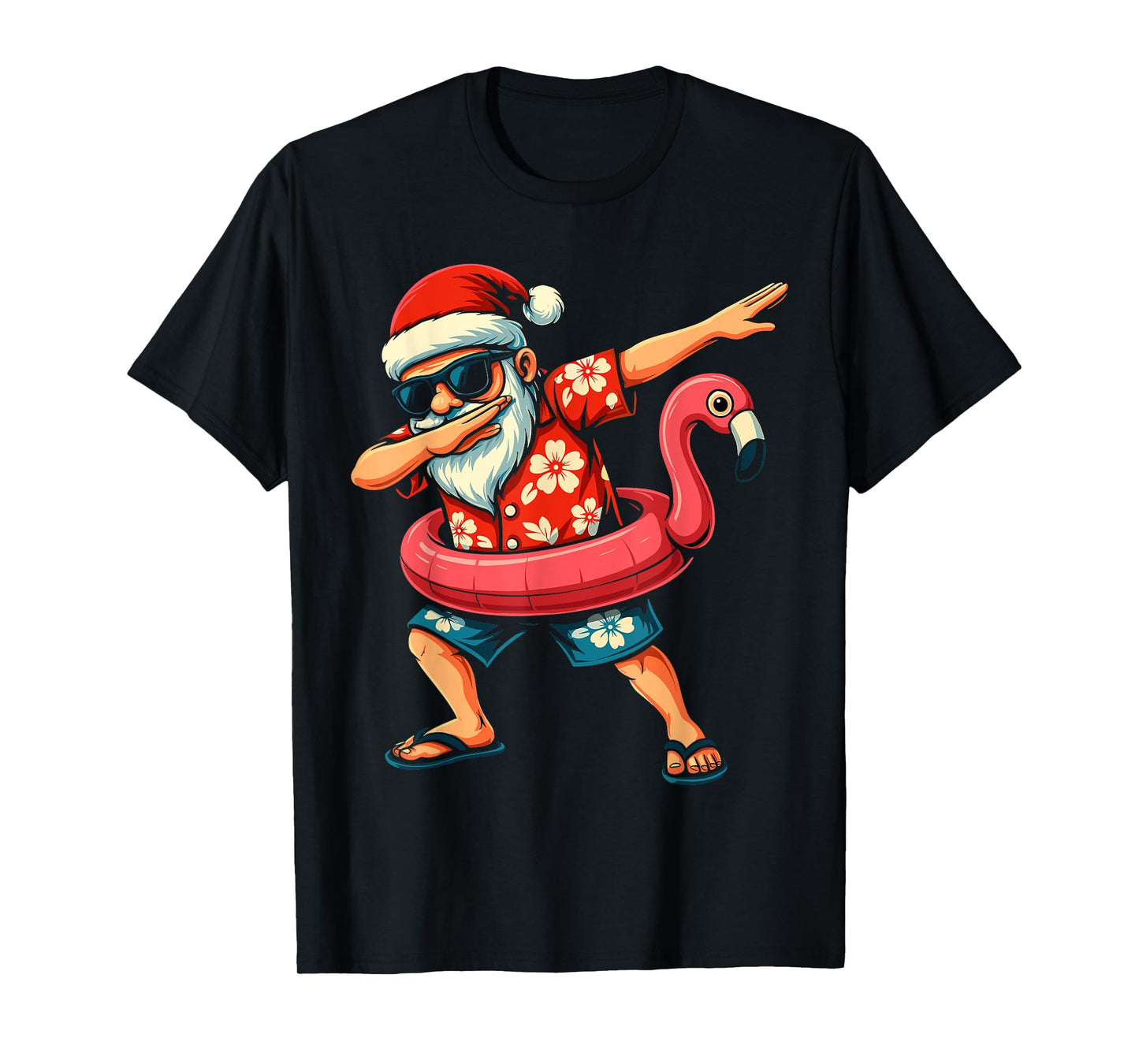 Dabbing Santa Christmas in July Hawaiian Xmas Dab Men Boys T-Shirt