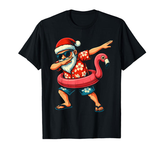 Dabbing Santa Christmas in July Hawaiian Xmas Dab Men Boys T-Shirt