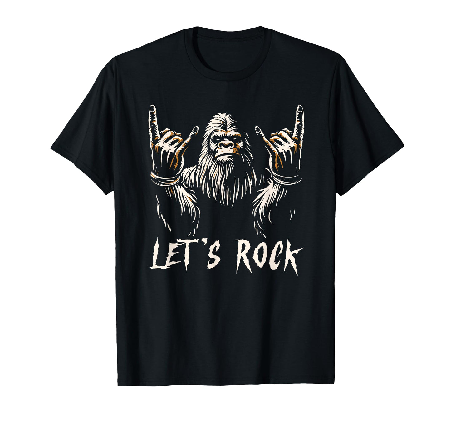 Bigfoot Rock On Funny Sasquatch Rock and Roll Let's Rock T-Shirt