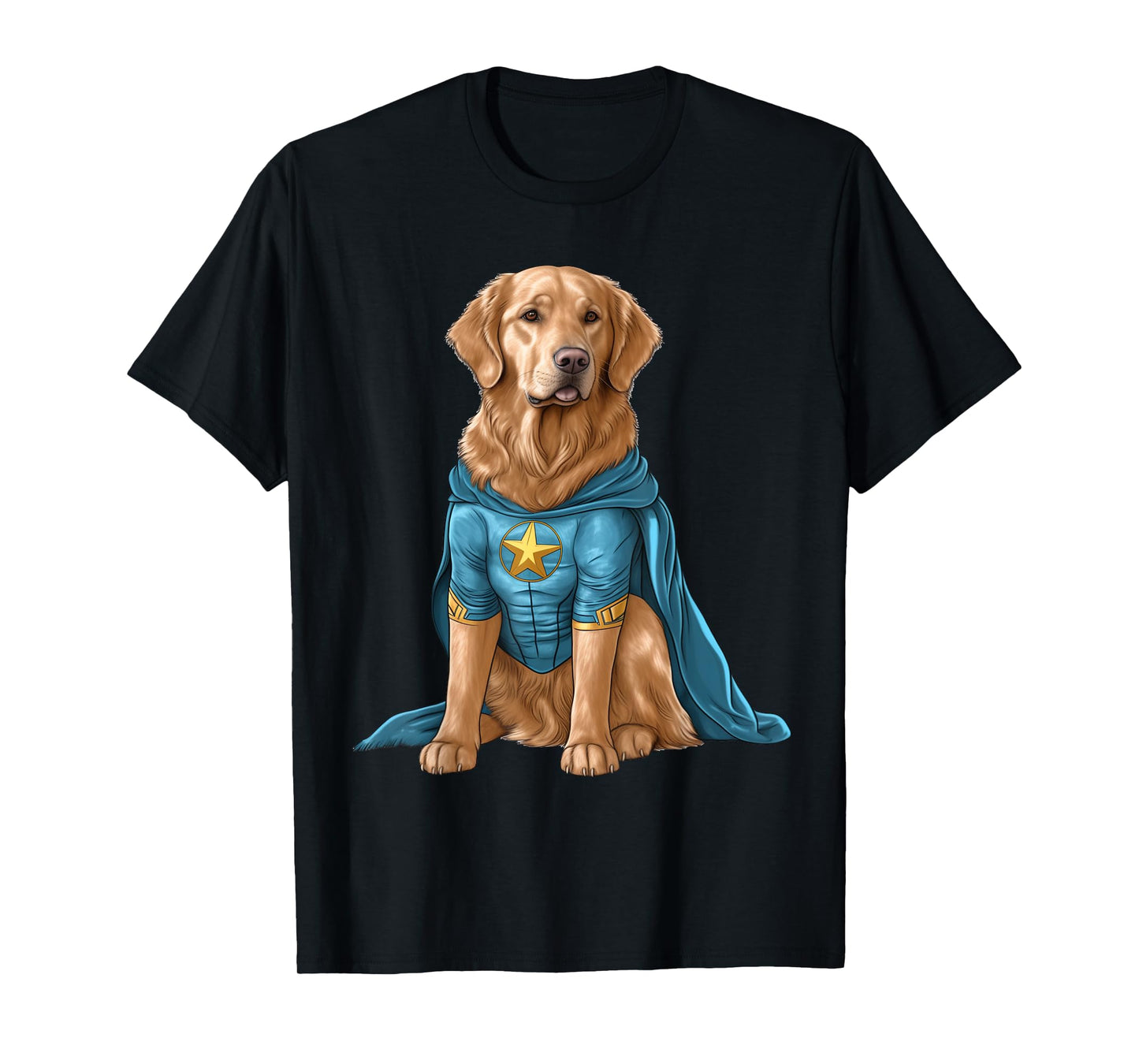Superhero Golden Retriever Red Cape Super Hero Dog T-Shirt