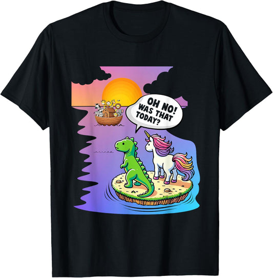 Noah Ark Unicorn Dinosaur Lover Christian Jesus Catholics T-Shirt