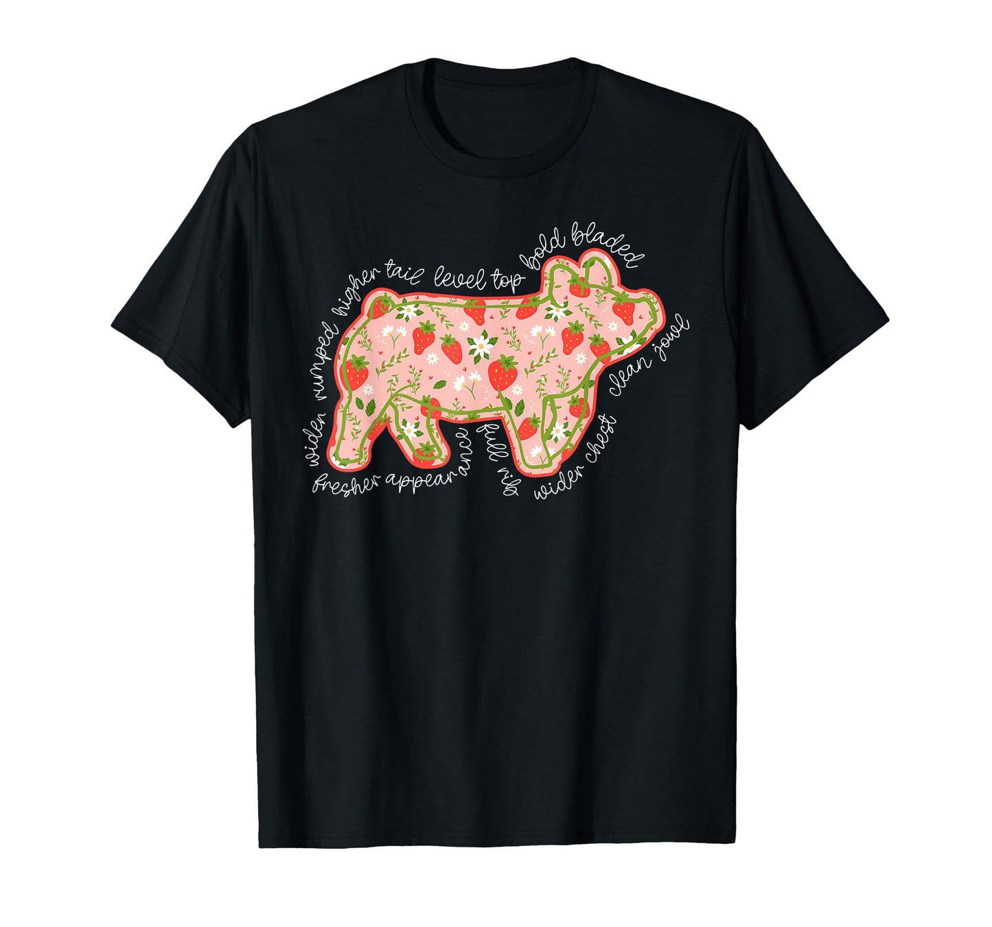 Pig Strawberry Stock Show Livestock Show Mom Hog Breeder T-Shirt