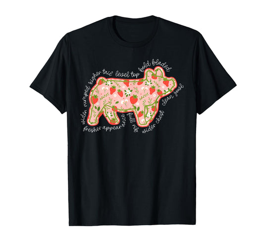 Pig Strawberry Stock Show Livestock Show Mom Hog Breeder T-Shirt
