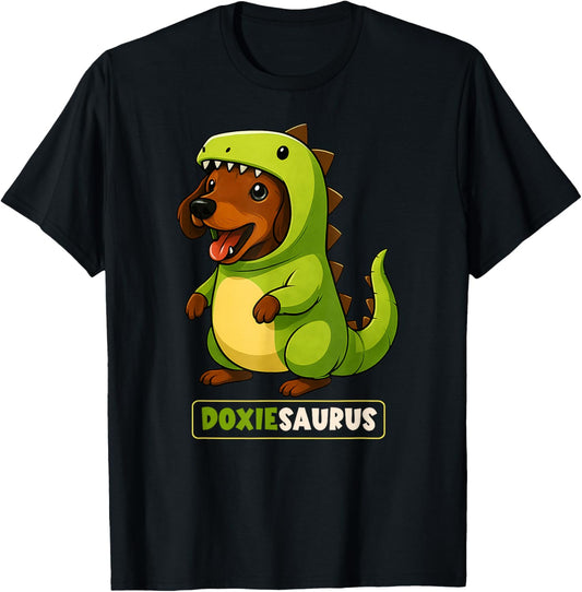 Dachshund Doxiesaurus Dinosaur Costume Trex Dad Mom Kids T-Shirt