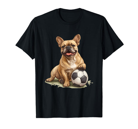 Adorable French Bulldog Soccer Ball Sports Team Animal Men Women Kids T-Shirt