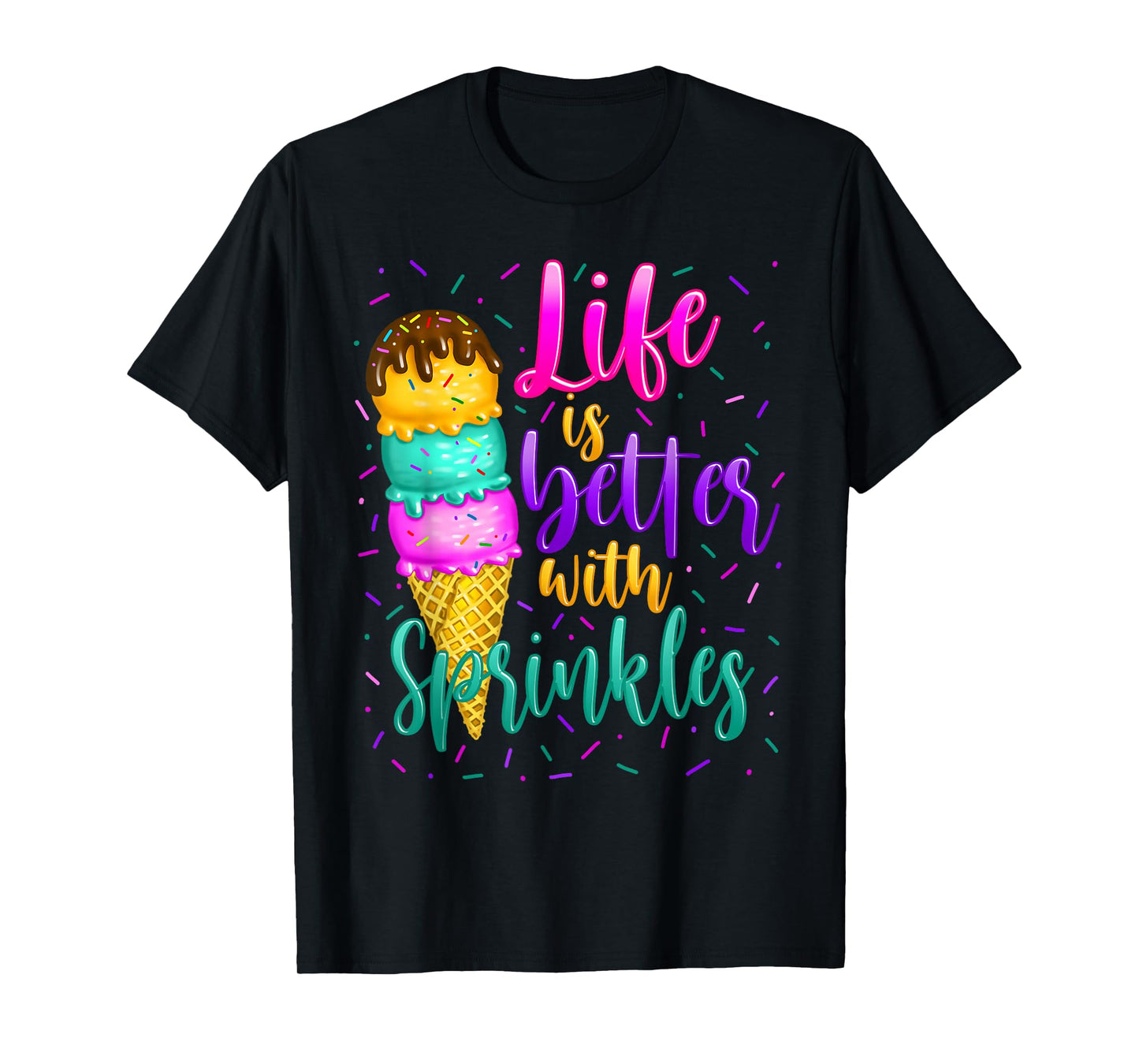 Cute Sweet Ice Cream lover Sprinkle Life Love T-Shirt