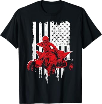 Vintage All-Terrain Vehicles Four Wheeler ATV American Flag T-Shirt