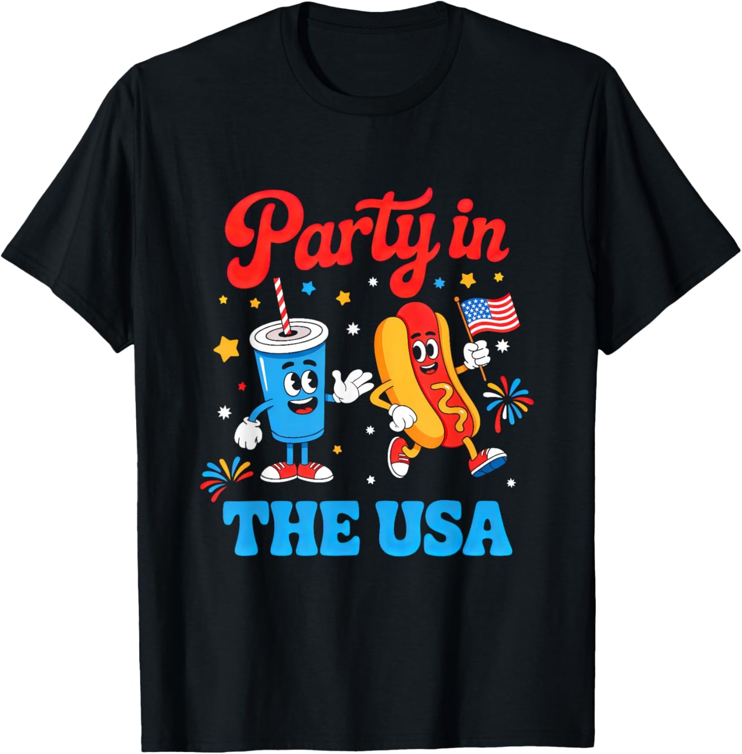 Party In The USA American Flag Merica Patriotic 4th of July T-Shirt
