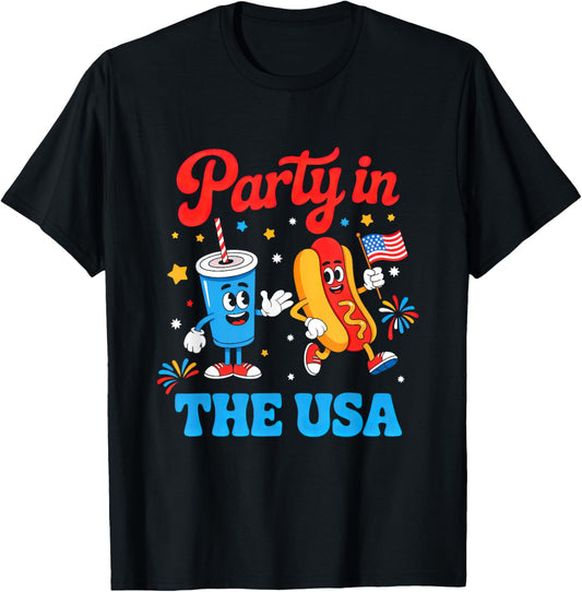 Party In The USA American Flag Merica Patriotic 4th of July T-Shirt