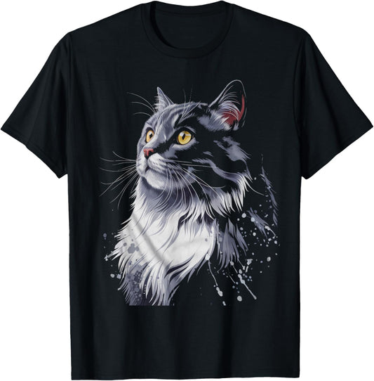 Cat Nature Painting Print Animal Art Graphic Animal Cat T-Shirt