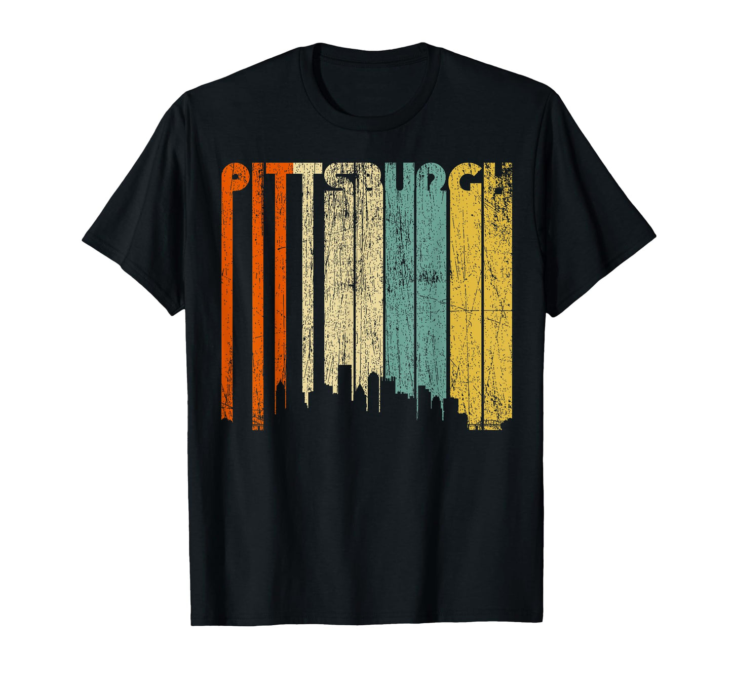 Pittsburgh City Retro T-Shirt Vintage 70s Style Souvenir Tee T-Shirt