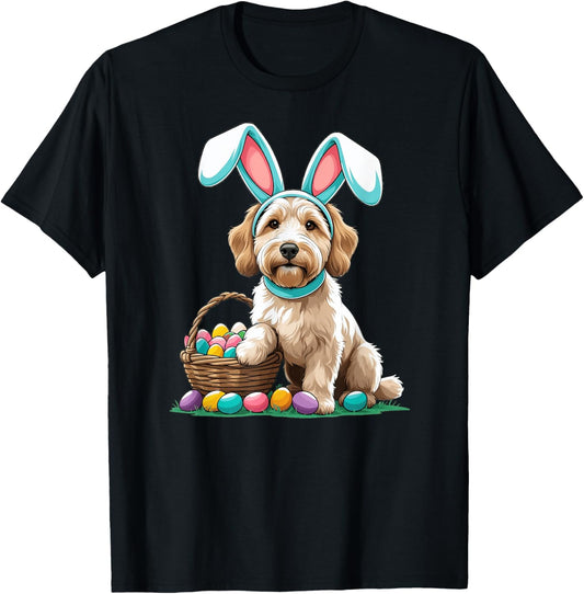 Easter Labradoodle, with Bunny Rabbit Ears T-Shirt