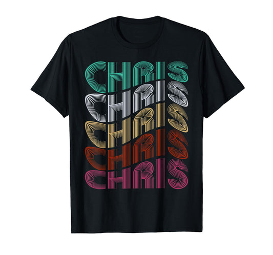 Groovy Chris Personalized Name I Love Chris 70,80's Meme T-Shirt