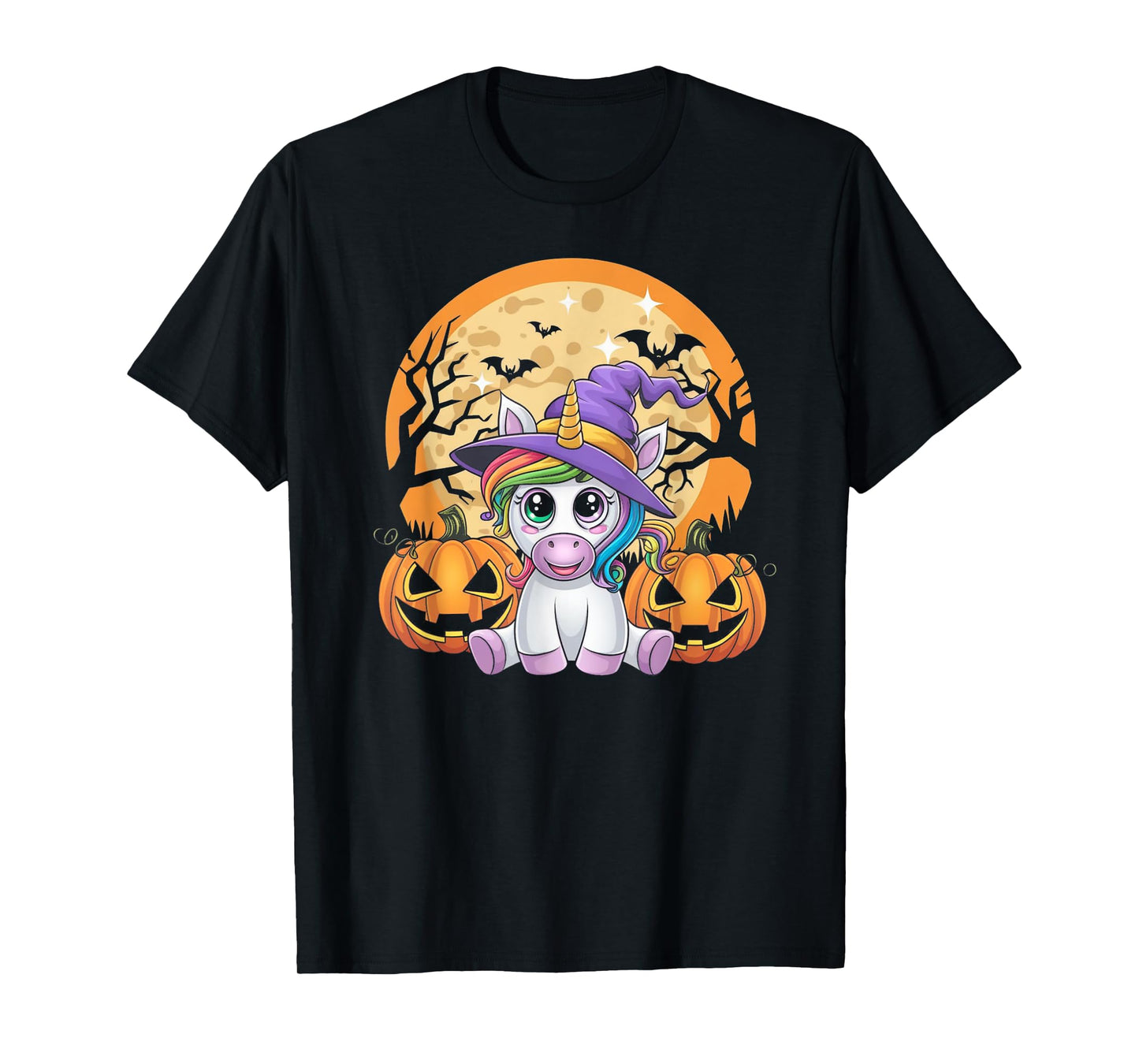 Cute Unicorn with Pumpkins Halloween 2024 for Girls & Women T-Shirt
