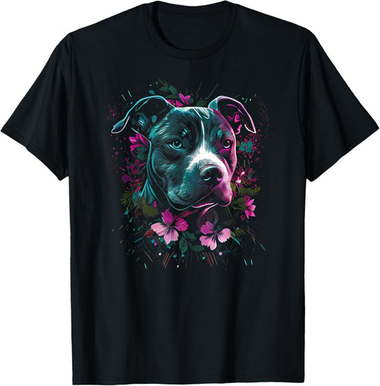 Art Colorful American Staffordshire Terrier T-Shirt