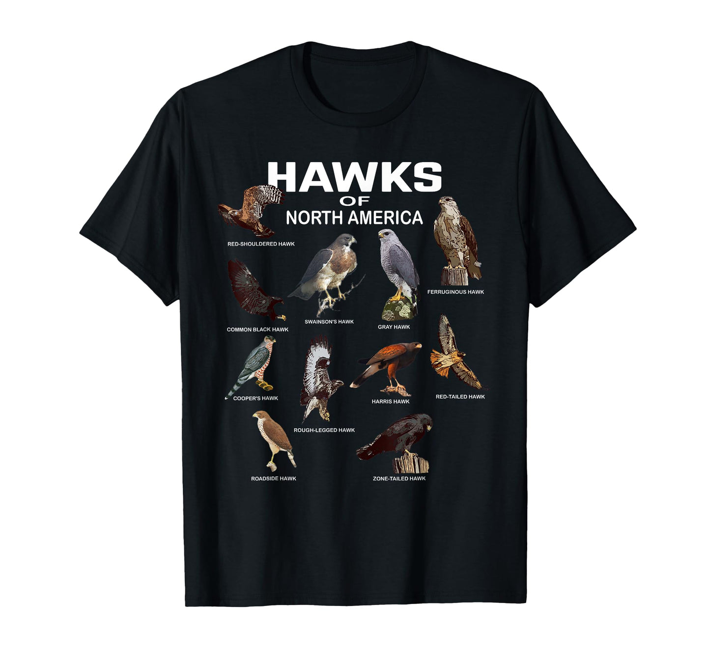 Hawks North America Red-Tailed Roadside Gray Hawk T-Shirt