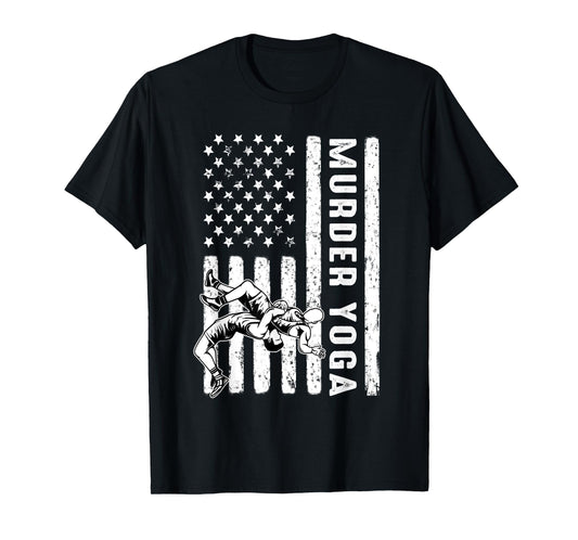 Wrestling Murder Yoga Flag T-Shirt