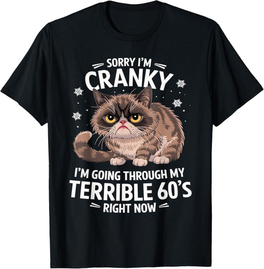 Sorry I'm Cranky I'm Going Through My Terrible 60's Cat T-Shirt