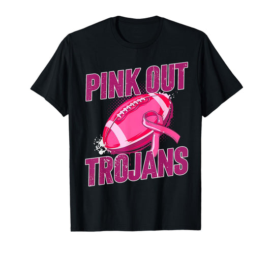 Trojans Pink Out Football Tackle Breast Cancer T-Shirt
