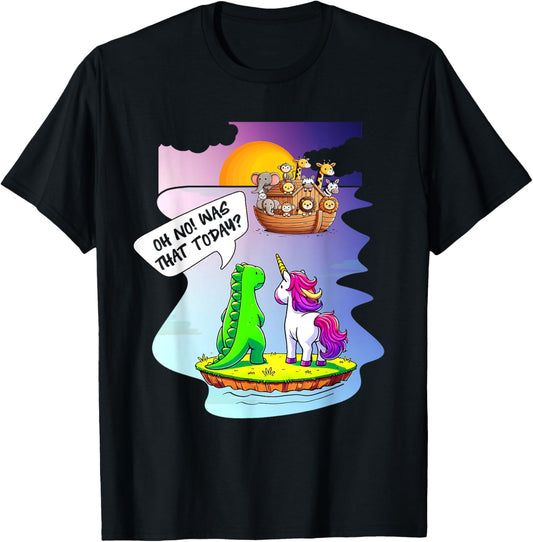 Noah Ark Unicorn Dinosaur Christian Jesus Catholics Bible T-Shirt