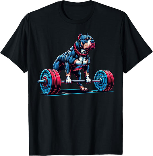 Pitbull Deadlifting Shirt, Pit Bull Gym Workout Deadlift Gym T-Shirt