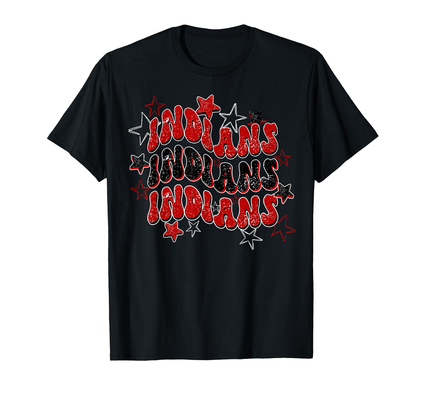 Indians School Spirit Red and Black Spirit Wear T-Shirt