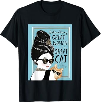 Cats Behind Every Great Woman There Is A Great Cat T-Shirt