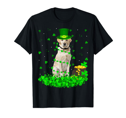 Funny Shamrock Leprechaun Hat Labrador Dog St. Patrick's Day T-Shirt for Men Women Kids