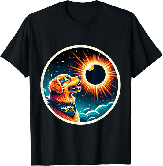 April 2024 Solar Eclipse Dog Wearing Solar Eclipse Glasses T-Shirt