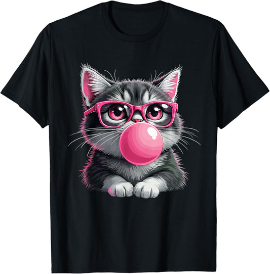 Bubble Gum Cute Funny Cat Lovers Men Women Kids Girls T-Shirt