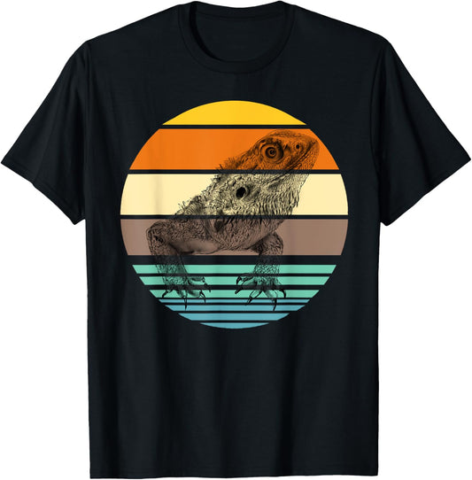 Vintage Retro Bearded Dragon Sunset Tee Gift Lizard Reptile T-Shirt