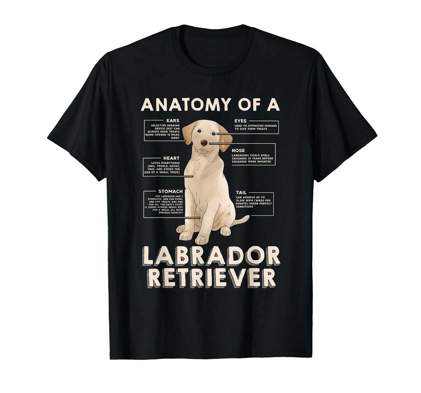Funny Anatomy of a Labrador Retriever Graphic with Saying T-Shirt